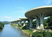 concretagem da obra de Oscar Niemeyer