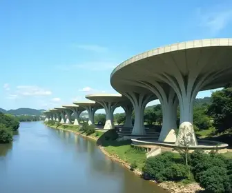 concretagem da obra de Oscar Niemeyer